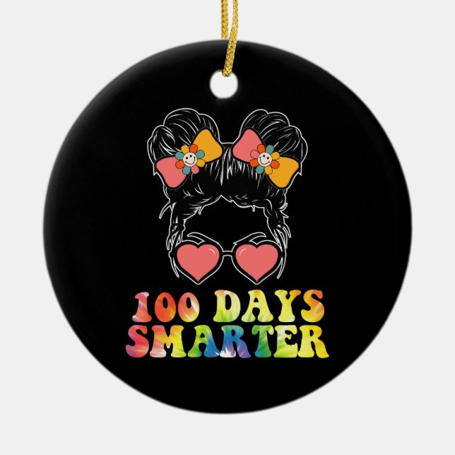 Ornamento De Cerâmica 100 Dias Meninas Mais Inteligentes Adormecidas Col (Frente)