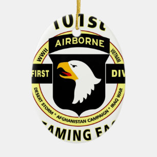 ORNAMENTO DE CERÂMICA 101ST DIVISÃO AEROTRANSPORTADA "EAGLES GRITANDO "