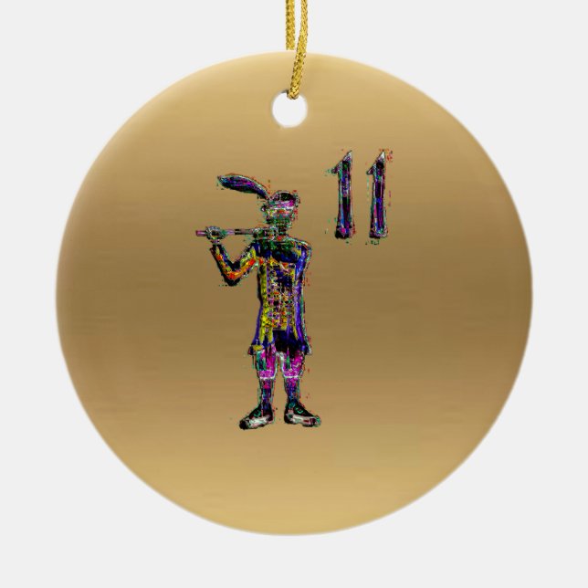 Ornamento De Cerâmica 11a & 12a decoração do xmas do dia, (Frente)