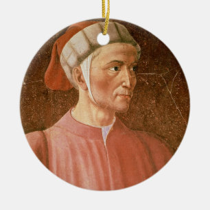 Ornamento De Cerâmica 1265-1321) detalhes de seu busto, franco de Dante