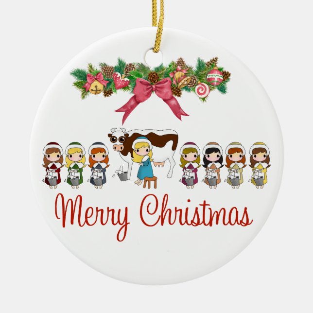 Ornamento De Cerâmica 12 dias de Natal (Frente)