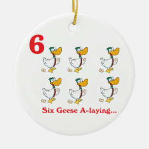 Ornamento De Cerâmica 12 dias seis gansos botando ovos