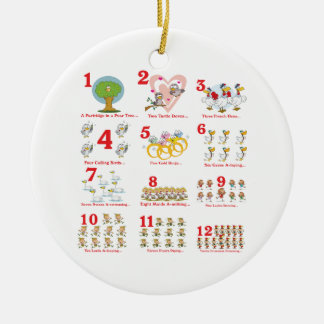 Ornamento De Cerâmica 12 duodécimos dias de natal completos