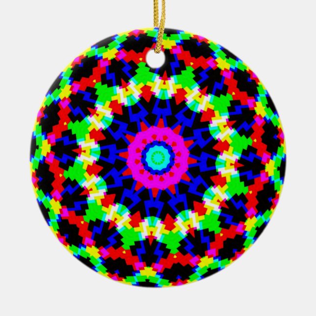 Ornamento De Cerâmica 12 - mandala pontiaguda (Frente)