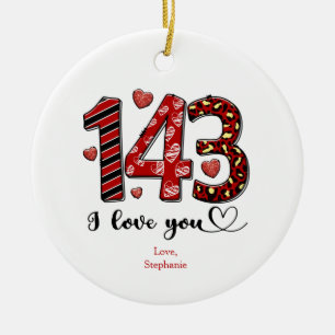 Ornamento De Cerâmica 143 Eu Te Amo Personalizado Dia dos Namorados Aniv