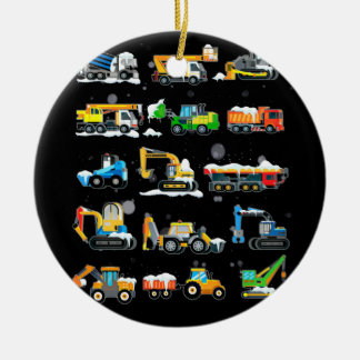 Ornamento De Cerâmica 14 Veículos E Máquinas De Construção