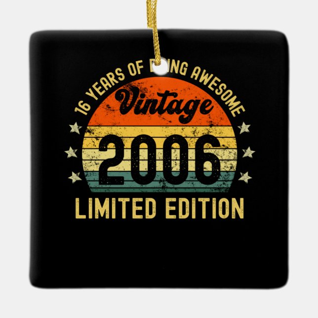 Ornamento De Cerâmica 16.a edição limitada de presentes de aniversário 2 (Frente)