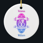 Ornamento De Cerâmica 16 Ano 16 aniversário de casamento<br><div class="desc">Você pode personalizar os nomes de marido e esposa. Se você quiser ajuda para personalizar este design, por favor, sinta-se à vontade para usar este botão de design, que está imediatamente abaixo deste texto. Um aniversário romântico de casamento projetado para pessoas comemorando 16 anos de casamento, um 16.º aniversário de...</div>