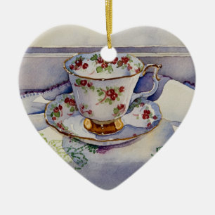 Ornamento De Cerâmica 1799 Teacup on Linen