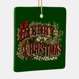 Ornamento De Cerâmica 1876 Feliz Natal Dupla-Lado