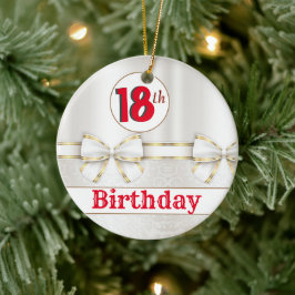 Ornamento De Cerâmica 18.º aniversário PERSONALIZADO