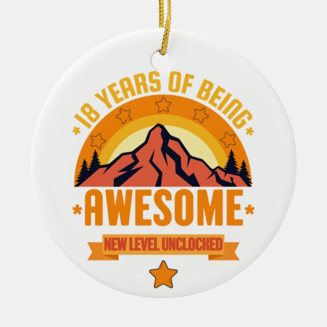 Ornamento De Cerâmica 18 anos sendo incrível - aniversário (Frente)