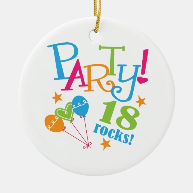 Ornamento De Cerâmica 18o Ideias do presente de aniversário (Frente)