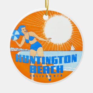 Ornamento De Cerâmica 1947 Huntington Beach California