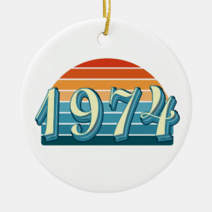 Ornamento De Cerâmica 1974 Vintage 50º Aniversário