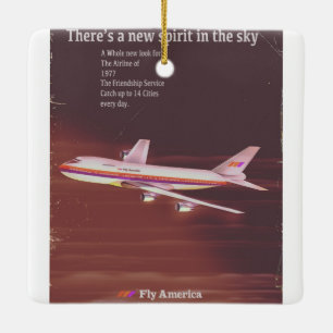 Ornamento De Cerâmica 1977 vintage style Airliner poster
