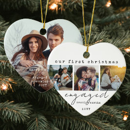 Ornamento De Cerâmica 1rua de Natal com 4 Fotografias Mínimas Únicas