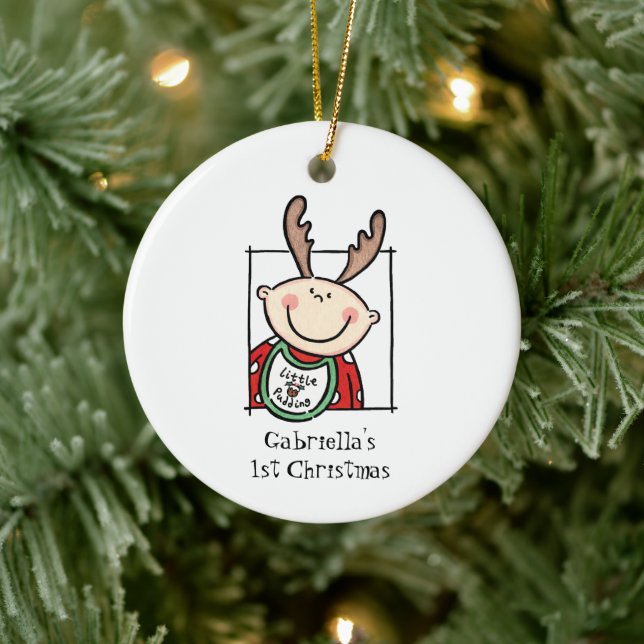 Ornamento De Cerâmica 1rua personalizada de rosto de tonto claro (Árvore)