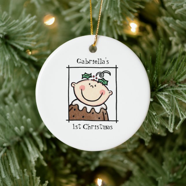 Ornamento De Cerâmica 1rua personalizada de rosto de tonto claro (Árvore)