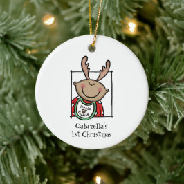 Ornamento De Cerâmica 1rua personalizada de rosto de tonto médio