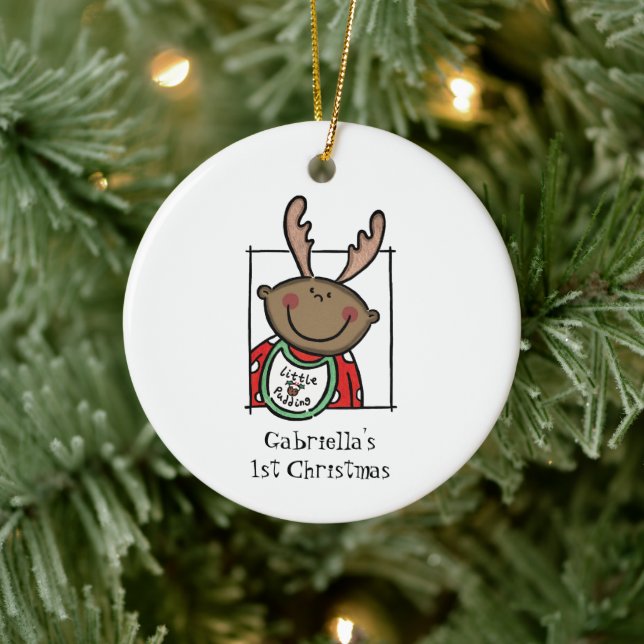 Ornamento De Cerâmica 1rua personalizada de rosto de tonto preto (Árvore)