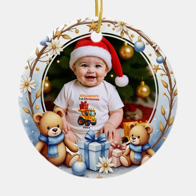 Ornamento De Cerâmica 1st Christmas 2 sided, Santa’s Sweetheart (Frente)