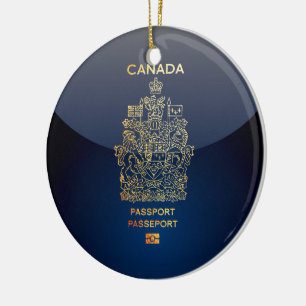 Ornamento De Cerâmica [200] Cobrir de passaporte canadiano