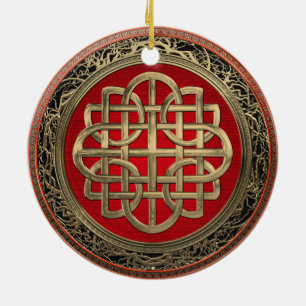 Ornamento De Cerâmica [200] Nó Dourado Celta Sagrado Cross
