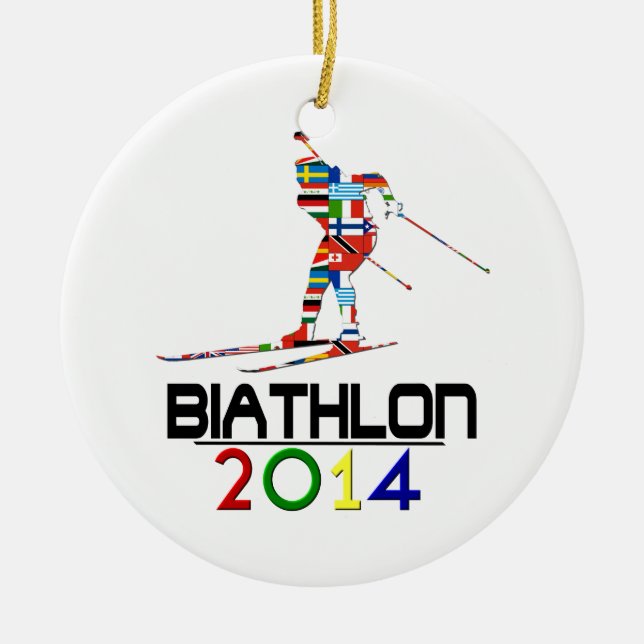 Ornamento De Cerâmica 2014: Biathlon (Frente)