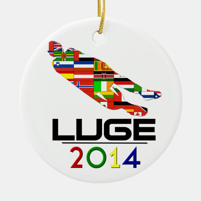 Ornamento De Cerâmica 2014: Luge (Frente)