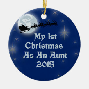 Ornamento De Cerâmica 2015 meu ø Natal como uma tia