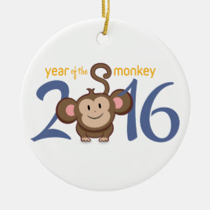 Ornamento De Cerâmica 2016 anos do macaco