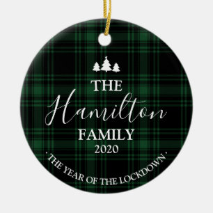 Ornamento De Cerâmica 2020 O Ano Do Programa De Bloqueio Da Xadrez Verde
