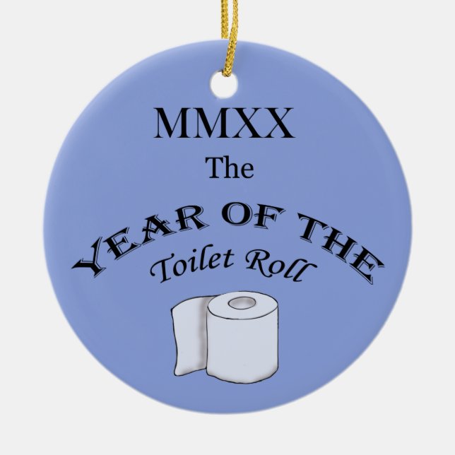 Ornamento De Cerâmica 2020 O Ano do Rolo de Banheiro (Frente)