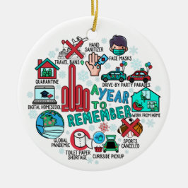 Ornamento De Cerâmica 2020 Por Ano Para Lembrar Destaques Da Árvore De N