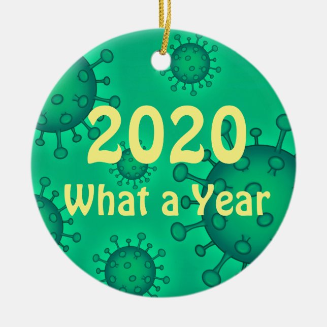 Ornamento De Cerâmica 2020 Que Ano (Frente)