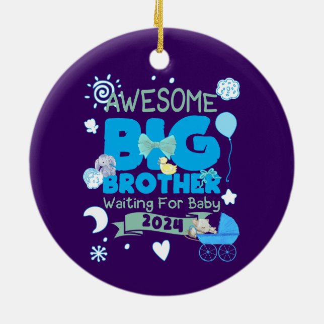 Ornamento De Cerâmica 2024 Big Brother Esperando por um novo bebê (Traseira)