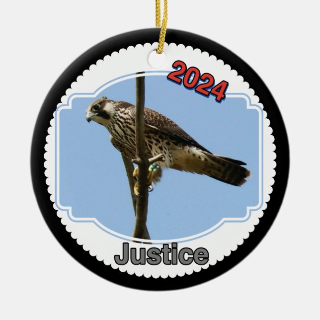 Ornamento De Cerâmica 2024 Cerâmica Circle Ornament Justice (Frente)