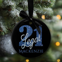 21 e jurídico | Blue Faux Glitter aniversário de 2