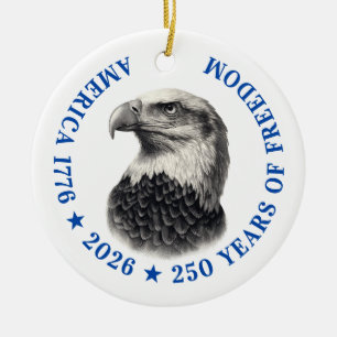 Ornamento De Cerâmica 250º Aniversário EUA 2026 Águia Americana