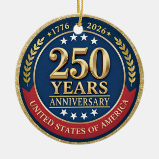 Ornamento De Cerâmica 250º Aniversário EUA Patriótico | 1776–2026