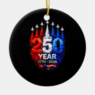 Ornamento De Cerâmica 250 Anos Americano 1776 2026 250º EUA Patriótico 4