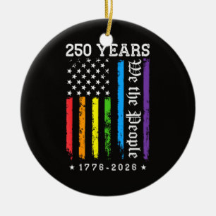 Ornamento De Cerâmica 250 Anos de 250º Aniversário EUA LGBT Pr