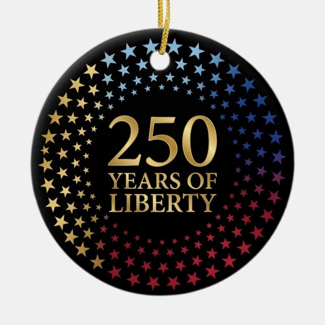 Ornamento De Cerâmica 250th Anniversary, Patriotic Family Keepsake (Frente)