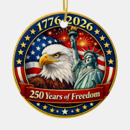 Ornamento De Cerâmica 250th Anniversary USA Round Ornament