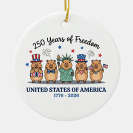 Ornamento De Cerâmica 250th year of independence of USA, capybara