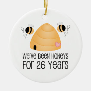 Ornamento De Cerâmica 26o Presente do casal do aniversário