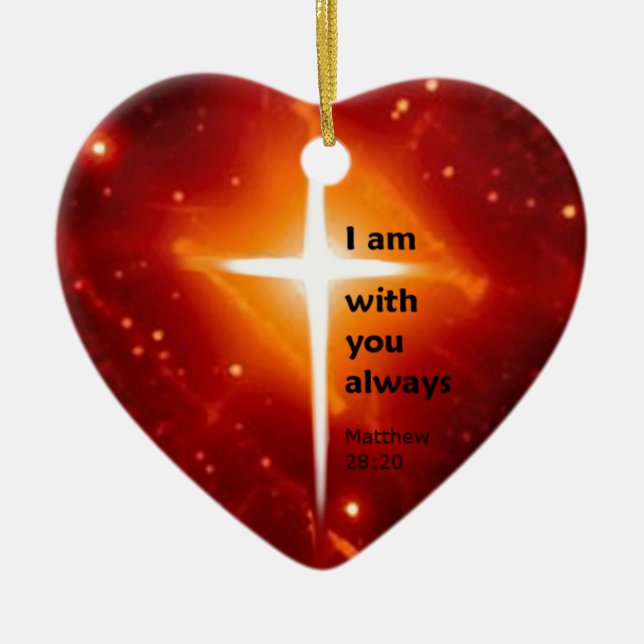 Ornamento De Cerâmica 28:20 de Matthew (Frente)