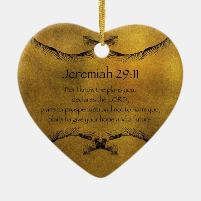 Ornamento De Cerâmica 29:11 de Jeremiah (Frente)