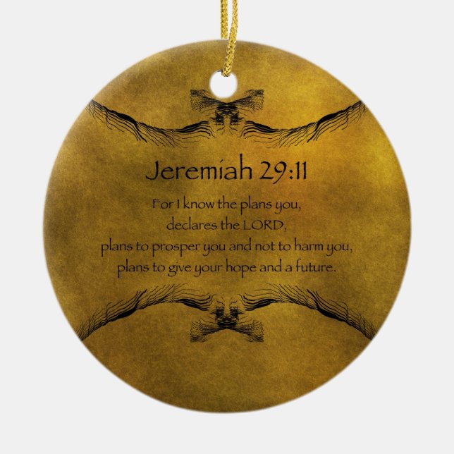 Ornamento De Cerâmica 29:11 de Jeremiah (Frente)